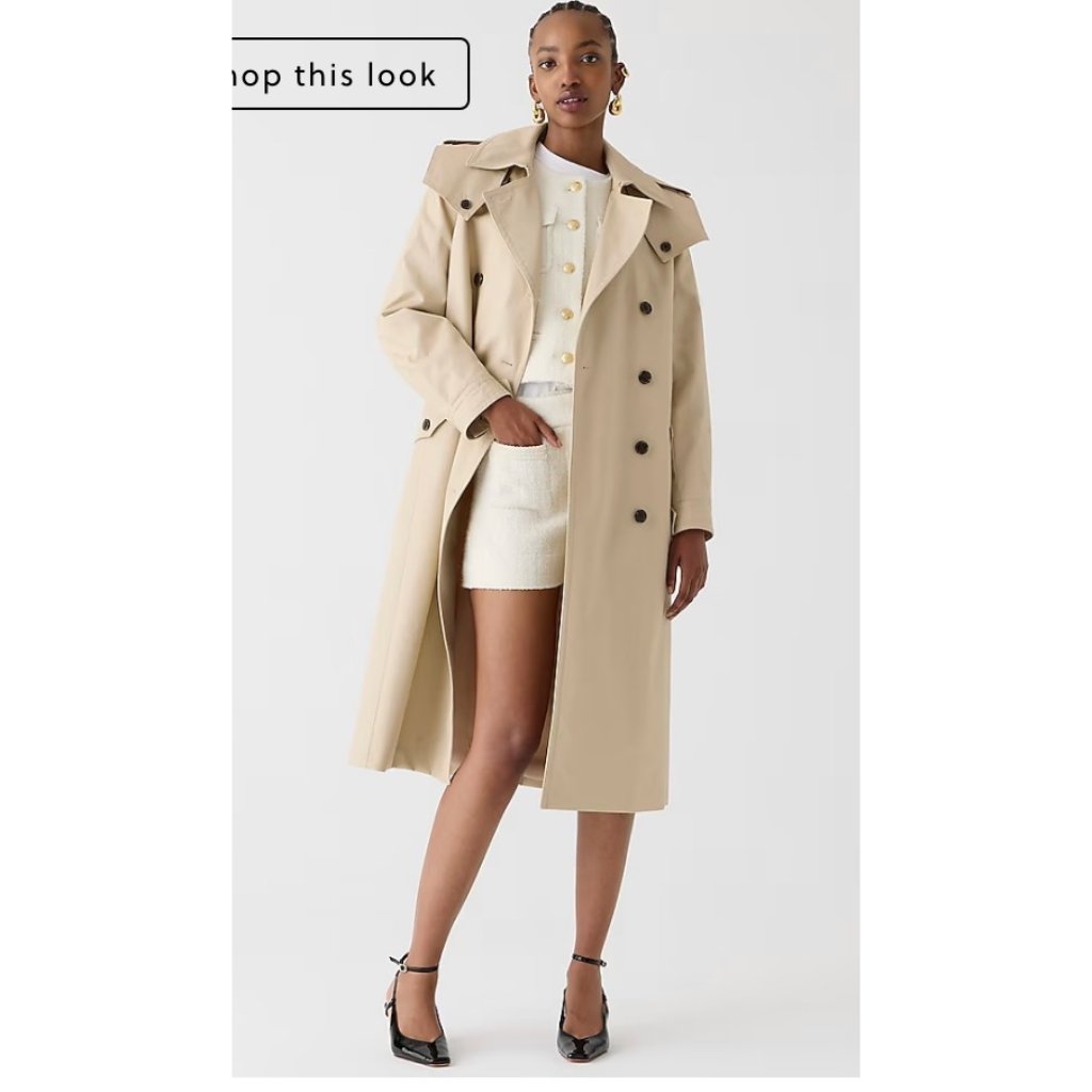 J.Crew $368 Double Breasted Trench Coat Size 18 Bx457